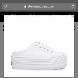 Steve Madden bridget30 white leather platform sneaker